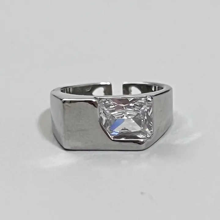 Anillo de Compromiso ZhongT Y2K con Cruz de Cristal y Estrella Brillante para Mujeres y Hombres Joyería Creativa para Fiestas - 1