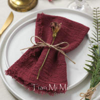 Servilletas rústicas de algodón de gasa, tela de lino Retro elegante y suave para fiesta de boda, comedor, decoración de mesa de uso diario - details 21