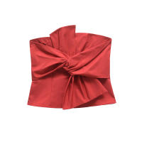 Tops rojos sin tirantes con lazo anudado para mujer, Top Sexy con espalda descubierta y sin mangas, Top corto elegante para fiesta de noche, última novedad 2025 - details 0