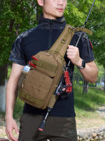 Bolsa táctica de pesca para el pecho con soportes para caña, para caza, escalada, Camping, caja Molle grande, almacenamiento, señuelo, riñonera deportiva - details 18