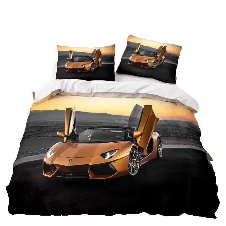 Juego de Fundas de Edredón de Coche Deportivo de Poliéster Tamaño Completo 3 Piezas con Fundas de Almohada para Adolescentes Boys - 1