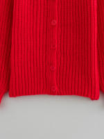 Women Long Sleeve Knit Cardigan Coat Autumn Winter Casual Outerwear Female Single Breasted Red Warm Christmas Sweater - details 3