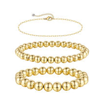 Pulsera de Oro Chapado 14K para Mujeres Conjunto de Pulseras de Cadena Dorada Elegante y Delicada Marca CHAYOU Tamaño 7+2 pulgadas - details 14