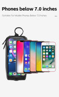 WEST BIKING-Bolsa de ciclismo para cuadro de tubo delantero superior, resistente al agua, funda de teléfono de 7,0 pulgadas, almacenamiento con pantalla táctil, bolsa para bicicleta de montaña y carretera - details 5