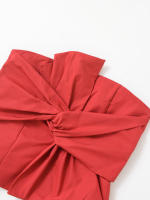 Tops rojos sin tirantes con lazo anudado para mujer, Top Sexy con espalda descubierta y sin mangas, Top corto elegante para fiesta de noche, última novedad 2025 - details 2