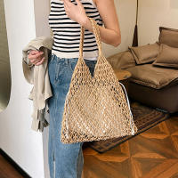 Bolsos de ganchillo de moda para mujer, bolso de mano de playa de rafia, bolso de paja, bolso de hombro de punto bohemio - details 11