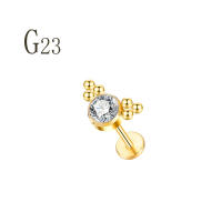 Mini pendientes de titanio y acero para mujer, piercing para la oreja, color dorado, tragus, cartílago, 1 ud., f136 - details 7