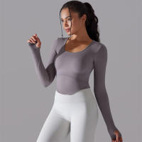 Camiseta de Yoga Sin Costuras para Mujer Deporte Top Largo Manga Larga Ropa de Gimnasio Camiseta de Correr para Entrenamiento Activo Vestimenta Ajustada Material Exterior Poliéster Temporada Primavera/Verano - details 60