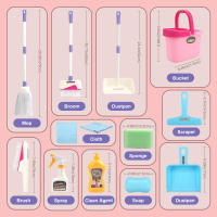 12pcs/set Kids Cleaning Set Housework Supplies Kit with Dustpan Broom Bucket Mop Cleaning Set Play House Toys for Boys & Girls - details 8
