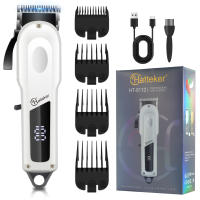 Hatteker-maquinilla eléctrica para cortar el pelo, salón profesional, cortapelos de alta potencia, uso doméstico, afeitadora de barba, empujador, carga USB - details 10