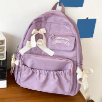 Mochila escolar con lazo para mujer y niña, morral bonito con personalidad, estilo universitario - details 21
