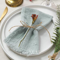 Servilletas rústicas de algodón de gasa, tela de lino Retro elegante y suave para fiesta de boda, comedor, decoración de mesa de uso diario - details 9