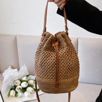 Bolso de Verano para Mujeres Bolso de Hombro de Paja Bolsa Top Mate de Ratán Bolso de Mano Casual de Raffia Crochet Bolso de Playa - details 15
