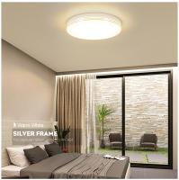 Lámpara de techo Led redonda con marco plateado, iluminación de brillo blanco Natural, 24W, 36W, 48W, luces de techo para decoración de dormitorio y sala de estar - details 16