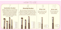 Set de 15 Pinceles para los Ojos Jessup Set de Maquillaje Vegano con Corrector, Cejas, Liner, Base, Bronceador - details 3