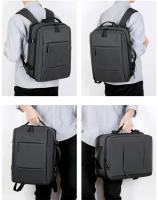 Mochila de viaje clásica para hombre, morral de negocios expandible con USB, bolsa de gran capacidad para ordenador portátil, impermeable, a la moda - details 27