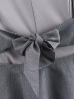 2025 Women Sexy Backless Bow Tank Top O Neck Sleeveless Peplum Hem Fitted Summer Tops - details 5