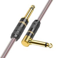 Cable de Audio TS de 6,35mm, Cable de instrumento de ángulo recto de 1/4 pulgadas, Cable de guitarra eléctrica profesional para amplificador, preamplificador, mezclador y altavoz - details 10