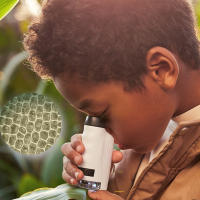 Kids Toys Science Experiment Pocket Microscope Kits 60-120x Educational Mini Handheld Microscope Light Children STEM Toy Gifts - details 5