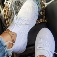 Women Thick Bottom Sneakers Mesh Casual Shoes Solid Women's Shoes Comfortable Breathable Summer Outdoor Ladies Lace Up Flats - details 6