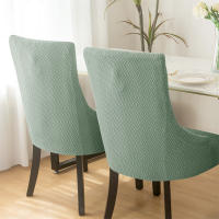 Funda elástica para silla de comedor, fundas para sillas de LICRA Jacquard, respaldo alto elástico, sillones inclinados, para cocina de Hotel, 1 ud. - details 9