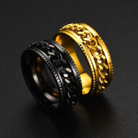 Anillo giratorio de 8mm a la moda para hombres y mujeres cadena cubana de acero inoxidable Spinner banda antiestrés anillos de ansiedad regalos de joyería - details 11