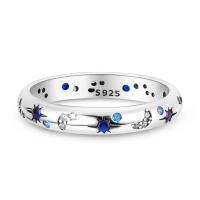 Anillo de Cristal Celestial Azul Brillante Luna Sol Estrella para Mujer Elegante - details 2