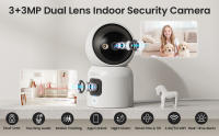 ZOSI Cámara Vigilancia WiFi Interior con Doble Lente y 1,44'' Monitor 2,4G/5G WiFi Lente Pan y Tilt + Lente Fija Seguimiento de Persona Videollamada con Gesto C528 - details 1