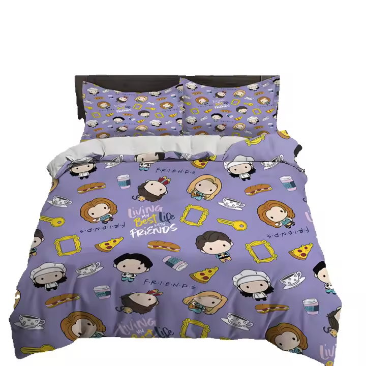 Juego de Ropa de Cama de Poliéster de Lujo con Patrón de Serie de TV Juego de Cama para Adultos y Niños con 3 Fundas de Edredón y 2 Fundas de Almohada - 1