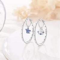 Pendientes de aro de plata de ley 2024 para mujer, exquisitos pendientes de aro con forma de estrella de mar y mariquita de cuatro hojas, regalo de joyería de boda y compromiso, novedad de 925 - details 7