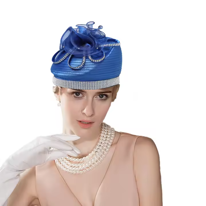 Elegante Sombrero de Fedora de Poliéster para Mujeres Ideal para Fiestas de Cóctel de Lujo, Bodas, Fascinadores de Iglesia Secado en Hasta - 1