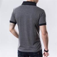 CASUMANL EU SIZE Summer Mens T-Shirts Fashion 2023 Slim Short Sleeve Patchwork V Neck Cotton Black T Shirt Men Button Tops - details 4