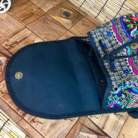 Mochila de lona con diseño bordado hecho a mano Retro para mujer, bolso de hombro de viaje, mochila étnica de gran capacidad - details 15
