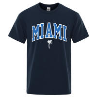 Camisetas con letras de la ciudad de la costa de Miami para hombre, ropa informal holgada de gran tamaño, camisetas de algodón con dibujos animados para hombre, camisetas callejeras - details 10