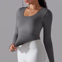 Camiseta de Yoga Sin Costuras para Mujer Deporte Top Largo Manga Larga Ropa de Gimnasio Camiseta de Correr para Entrenamiento Activo Vestimenta Ajustada Material Exterior Poliéster Temporada Primavera/Verano - details 54