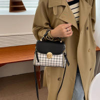 Bolso de Hombro de Lujo para Mujer Nuevo Diseño de Cuero PU Bolso Cruzado de Estilo Mensajero con Patrón a Cuadros para Mujer Bolso de Mano de Moda - details 0