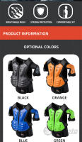 VEMAR Traje de armadura de motocicleta para niños, Protector de pecho y espalda para moto de cross, equipo de protección para niños, esquí, patinaje, codo, rodilleras - details 5