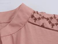2025 mujeres botón frontal cuello en V manga larga bordado camisa Casual primavera blusa ropa de calle Blusas Mujer - details 5