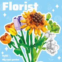 Flower Branches Colorful Flower Branches Series Home Desktop Ornaments Girls Assemble Children's Building Blocks Toys - details 0