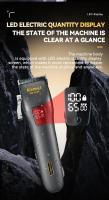 Kemei-cortadora de pelo profesional lavable, maquinilla eléctrica recargable para cortar el pelo de barbero, cortador impermeable IPX7 - details 3
