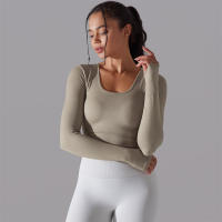 Camiseta de Yoga Sin Costuras para Mujer Deporte Top Largo Manga Larga Ropa de Gimnasio Camiseta de Correr para Entrenamiento Activo Vestimenta Ajustada Material Exterior Poliéster Temporada Primavera/Verano - details 30