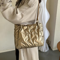 Bolsos de mano acolchados de gran capacidad para mujer, bolsos de hombro acolchados de algodón de plumón, bolsos de axilas de moda para niñas, bolsos hinchados de invierno - details 18