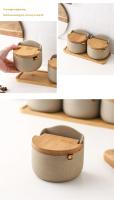 Tarro de Cerámica Japonesa para Especias, Tarro de Bambú para Especias con Tapa y Cuchara, Cocina, Caja para Almacenar Azúcar, Sal y Especias, Recipientes de Cocina para el Hogar, Tarro para Almacenar Especias - details 8