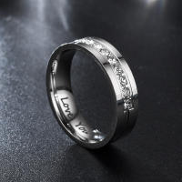 Anillos de compromiso de pareja de acero inoxidable a la moda para mujeres y hombres, anillo de cristal I LOVE YOU, regalo de joyería de boda 2024 - details 12