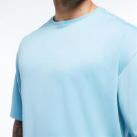 Mens Loose Oversized Short Sleeve T-shirt Mesh Dropped Shoulder Sportswear Fitness T Shirt Summer Gym Clothing Bodybuilding Tees - details 3