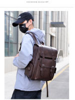 Nuevas mochilas con hebilla de cinturón, bolsos casuales retro británicos, mochilas de cuero PU suave, bolsos de viaje de gran capacidad para salir, mochilas escolares unisex para estudiantes - details 16
