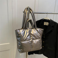 Bolso de algodón acolchado para mujer, bolsa de hombro de gran capacidad, a la moda, de diseñador, de lujo - details 5