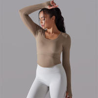 Camiseta de Yoga Sin Costuras para Mujer Deporte Top Largo Manga Larga Ropa de Gimnasio Camiseta de Correr para Entrenamiento Activo Vestimenta Ajustada Material Exterior Poliéster Temporada Primavera/Verano - details 38