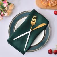 Servilleta de satén de 30cm x 30cm, decoración de mesa para servir, toalla de cena para fiesta de boda, hogar, Hotel, decoración navideña, servilletas de mesa, color verde, 6 uds. - details 1