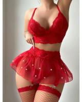 Conjunto de Lencería Sexy de Tornova Tanga de Encaje de Malla Transparente con Top de Atrévete - details 5